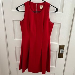 Red pleated skirt dress
